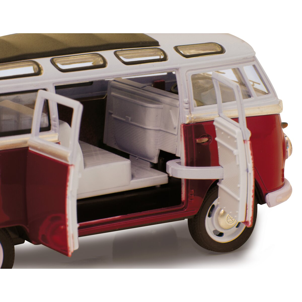 VW T1 Bus Diecast 1:24 rot mit LED Sound und Rückzugmotor