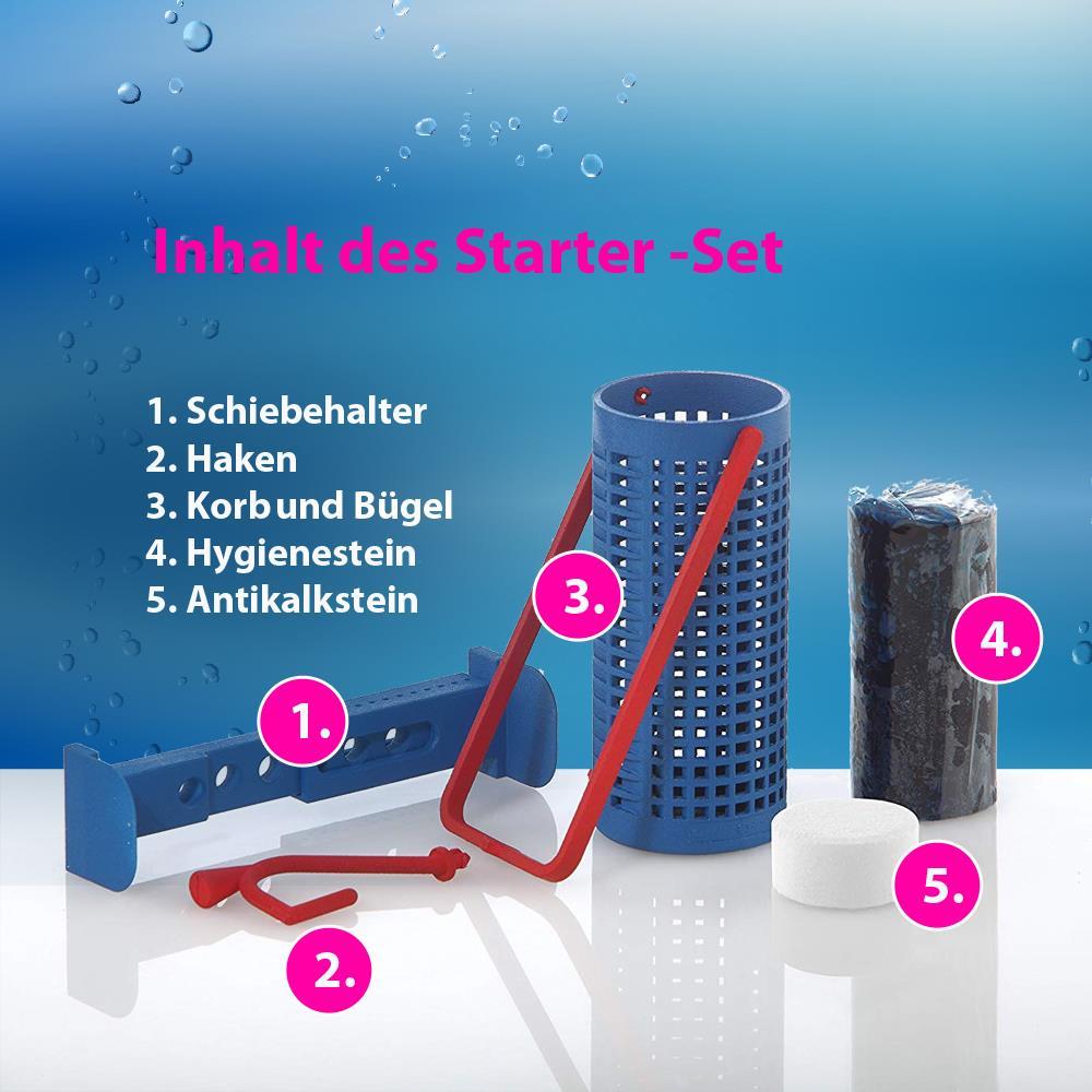 WC-Star WC Star XXL 8er Nachfüll-Set für den WC-Star (Wasserkastensteine, Blauspüler) WC-Star WC Star der praktische Speicher für WC-Spülkasten-Hygienesteine Starter Set