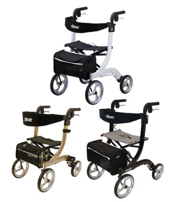 Rollator NITRO M m.Stockhalter,u.Stoff/Netztasche,schwarz,