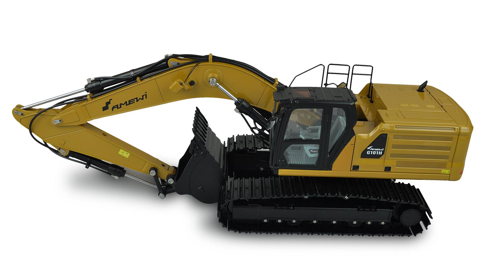 G101H Vollmetall Hydraulikbagger 1:16 RTR gelb G101H Vollmetall Hydraulikbagger 1:16 RTR gelb