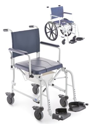 Dusch- und Toilettenrollstuhl INVACARE H273 LIMA m.Topf,Halter,2 Lenkrollen 5"/2 Antriebsrädern 24">>>>