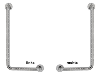 Edelstahl-Stützgriff L-Form,ca.30x61cm links