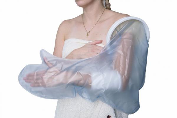 Dusch- und Badeschutz mit Ring, wiederverwendbar, Arm, lang ca. 99,1 cm Ring ca. 15 cm