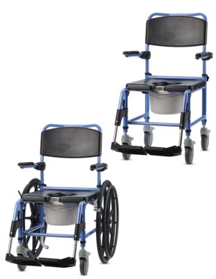 Dusch- und Toilettenrollstuhl TS-Aqua 2 Lenkrollen 5" und 2 Antriebsräder 24", blau-schwarz>>>> Dusch- und Toilettenrollstuhl TS-Aqua 2 Lenkrollen 5" und 2 Antriebsräder 24", blau-schwarz>>>>