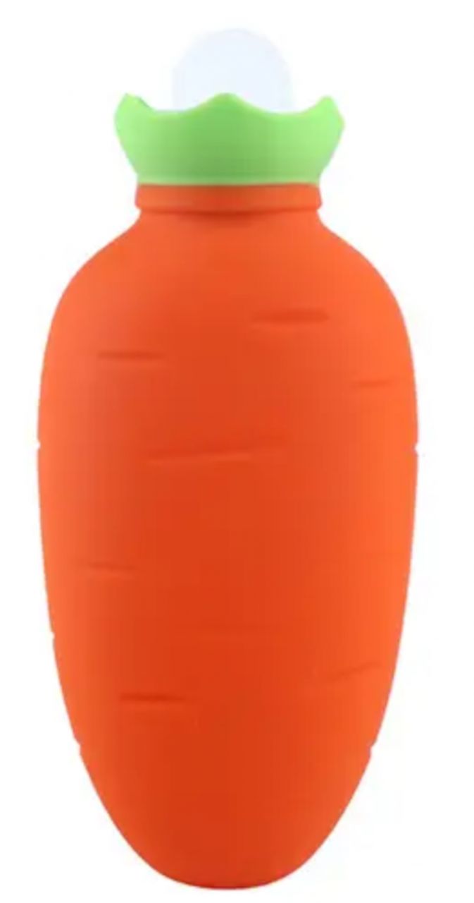 Top Mini Karotten Silikon Wärmflasche 330 ml Bettflasche Handwärmer für Erwachsene und Kinder Orange WFK-01