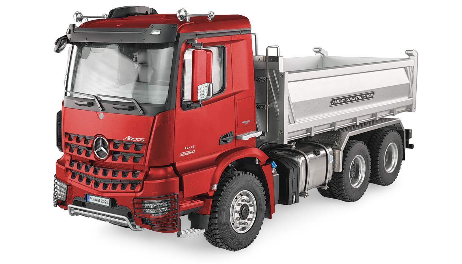 Mercedes-Benz Arocs Hydraulik Muldenkipper Pro 6x6 1:14 RTR rot