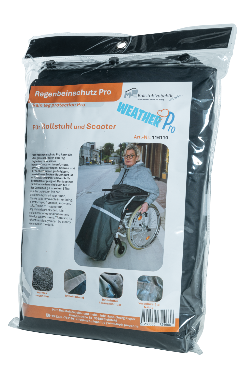 Regenschutz PRO für Rollstuhl und Scooter Regenschutz PRO für Rollstuhl und Scooter