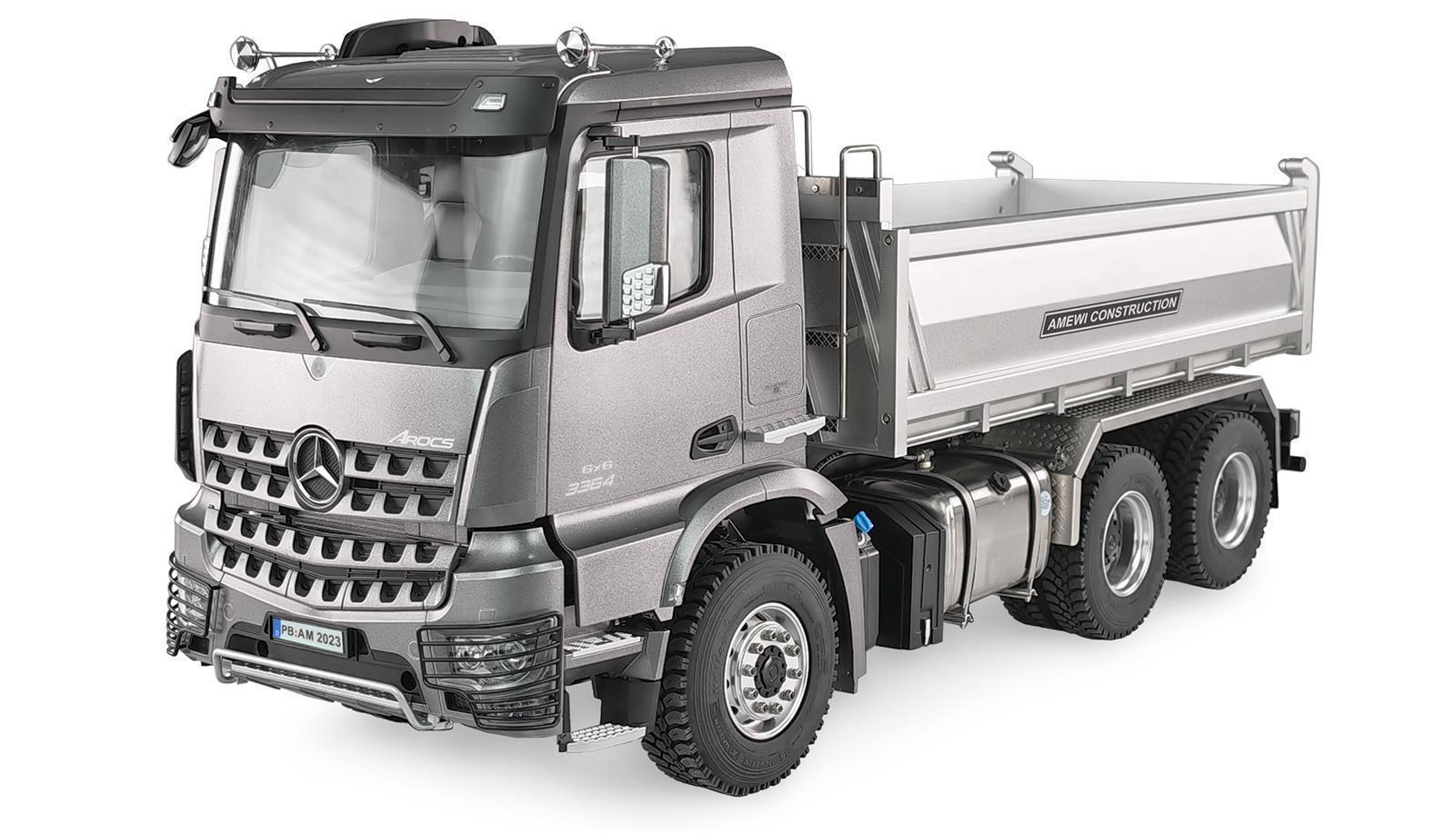 Mercedes-Benz Arocs Hydraulik Muldenkipper Pro 6x6 1:14 RTR grau