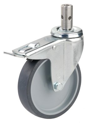 Rad für Toilettenrollstuhl mit Doppelstop 125mm Durchmesser>>>> Rad für Toilettenrollstuhl mit Doppelstop 125mm Durchmesser>>>>