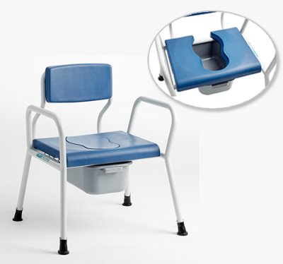 Dusch-Toilettenstuhl DTS HDSB71 m.Eimer weiß/blau schwerlast Dusch-Toilettenstuhl DTS HDSB71 m.Eimer weiß/blau schwerlast