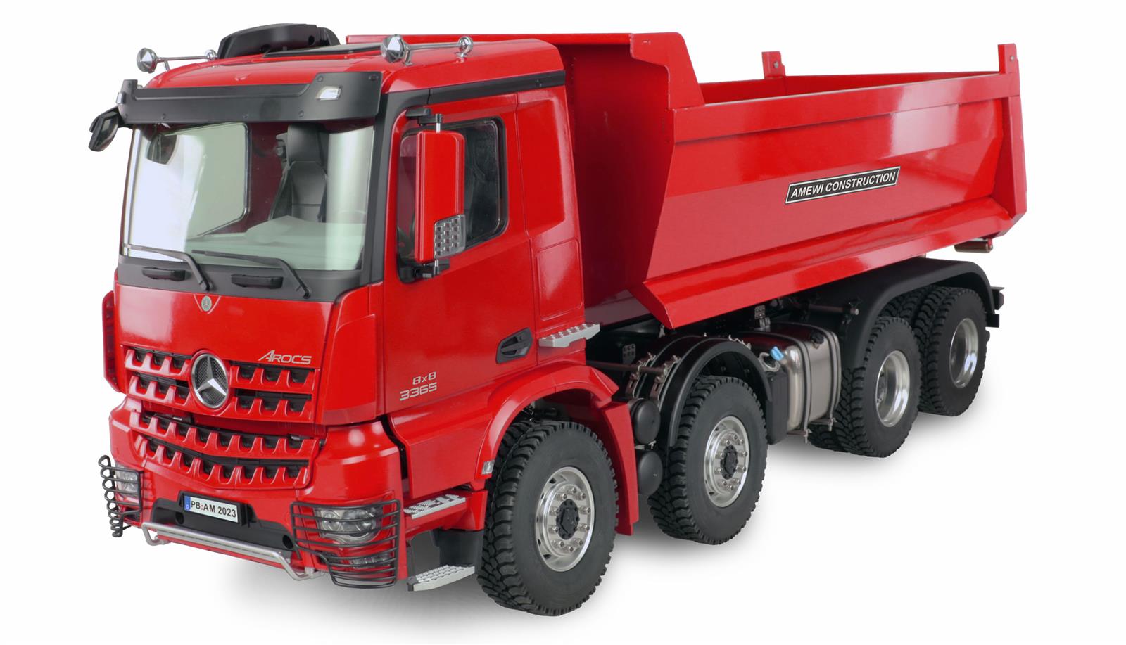 Mercedes-Benz Arocs Hydraulik Abrollkipper Pro 8x8 1:14 RTR rot Mercedes-Benz Arocs Hydraulik Abrollkipper Pro 8x8 1:14 RTR rot