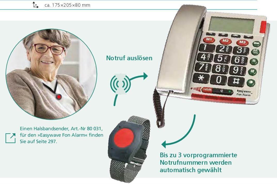 »EASYWAVE« Fon Alarm inkl. Armbandsender