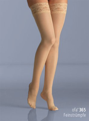 Stützstrümpfe Ofa 365, 70DEN AG mit Spitzenhaftband, mandel>>>>Gr. 5