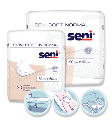 Bettschutzunterlagen Seni Soft Normal 90 x 60 cm (1 Karton: 2 x 25 Stück)>>>> Bettschutzunterlagen Seni Soft Normal 40 x 60 cm (1 Karton: 12 x 30 Stück)>>>>