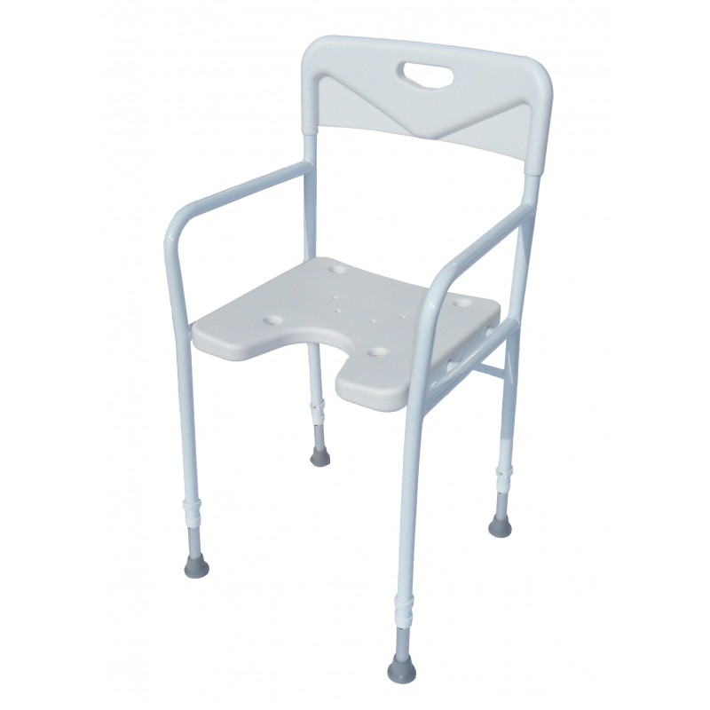 DS1100 2 Stück Duschstuhl höhenverstellbar, mit Armlehnen, Sitz mit Hygieneausschnitt DS1100 2 Stück Duschstuhl höhenverstellbar, mit Armlehnen, Sitz mit Hygieneausschnitt