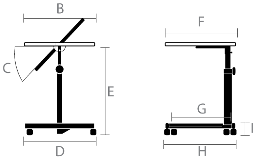 Bett-Tisch Easy Grau Weiss Betttisch Beistelltisch Bett-Tisch kippbar Bett-Tisch Easy Buche Betttisch