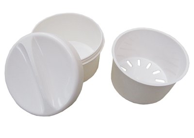 Zahnprothesendose mit Sieb und Schraubdeckel>>>> Zahnprothesendose mit Sieb und Schraubdeckel>>>>