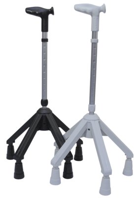 Vierfußgehhilfe Quadro, anatomisch>>>>Farbe: lichtgrau rechts Vierfußgehhilfe Quadro, anatomisch>>>>Farbe: lichtgrau rechts