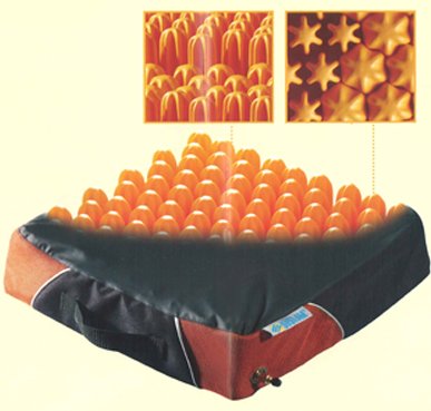 Anti-Dekubitus Sitzkissen POLYAIR 100 mit Jerseybezug, anthrazit-orange>>>>46 x 46 cm