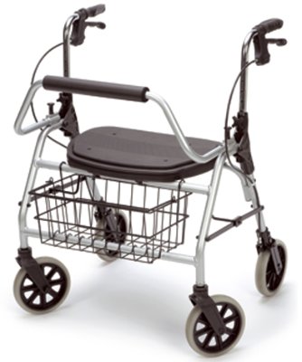 Rollator XXL mit Rückenbügel, Sitz,Korb,PU, maximal 200Kg,silber>>>> Rollator XXL mit Rückenbügel, Sitz,Korb,PU, maximal 200Kg,silber>>>>