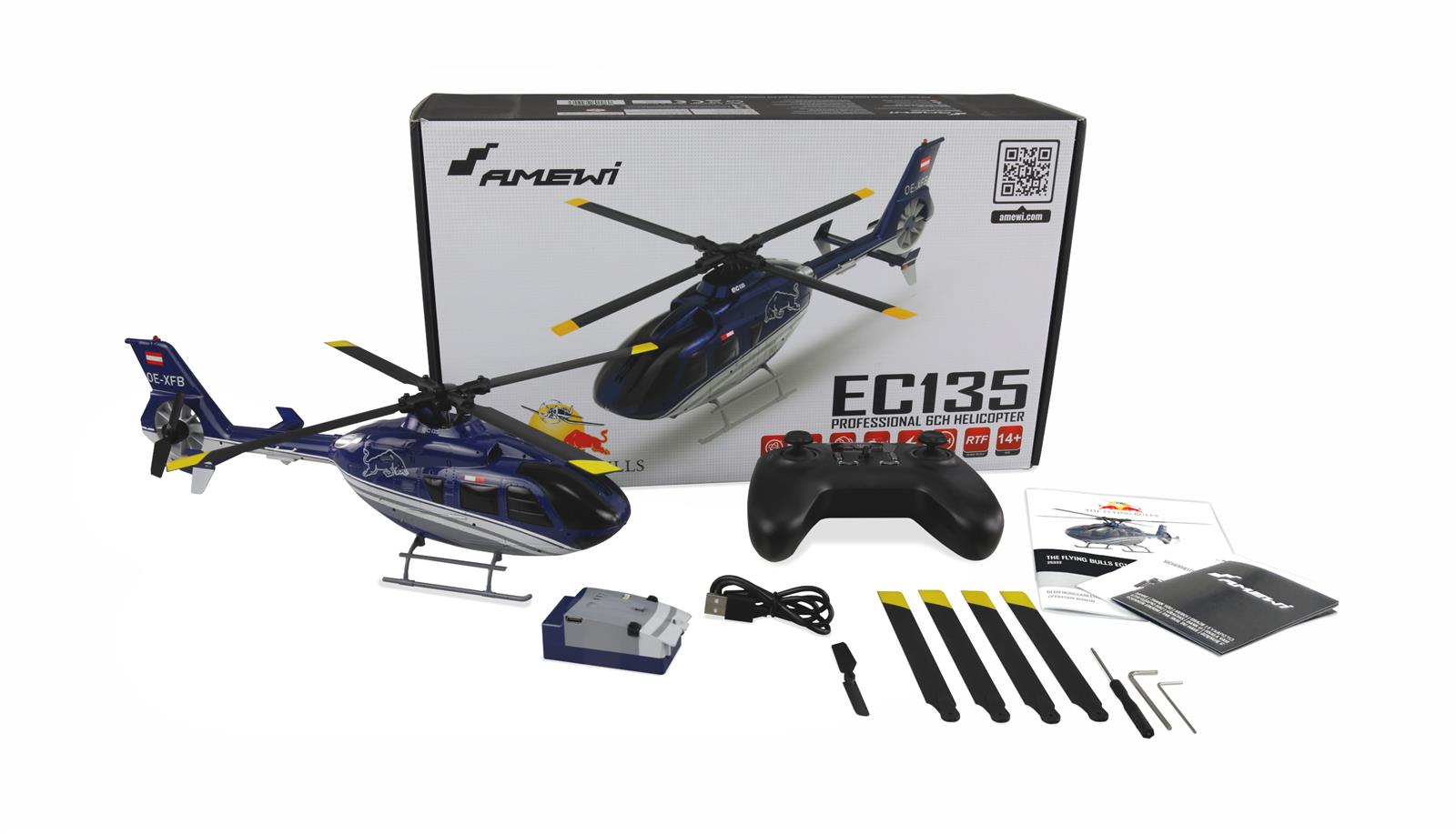 The Flying Bulls EC135 PRO Brushless 6-Kanal 352mm Helikopter 6G RTF The Flying Bulls EC135 PRO Brushless 6-Kanal 352mm Helikopter 6G RTF
