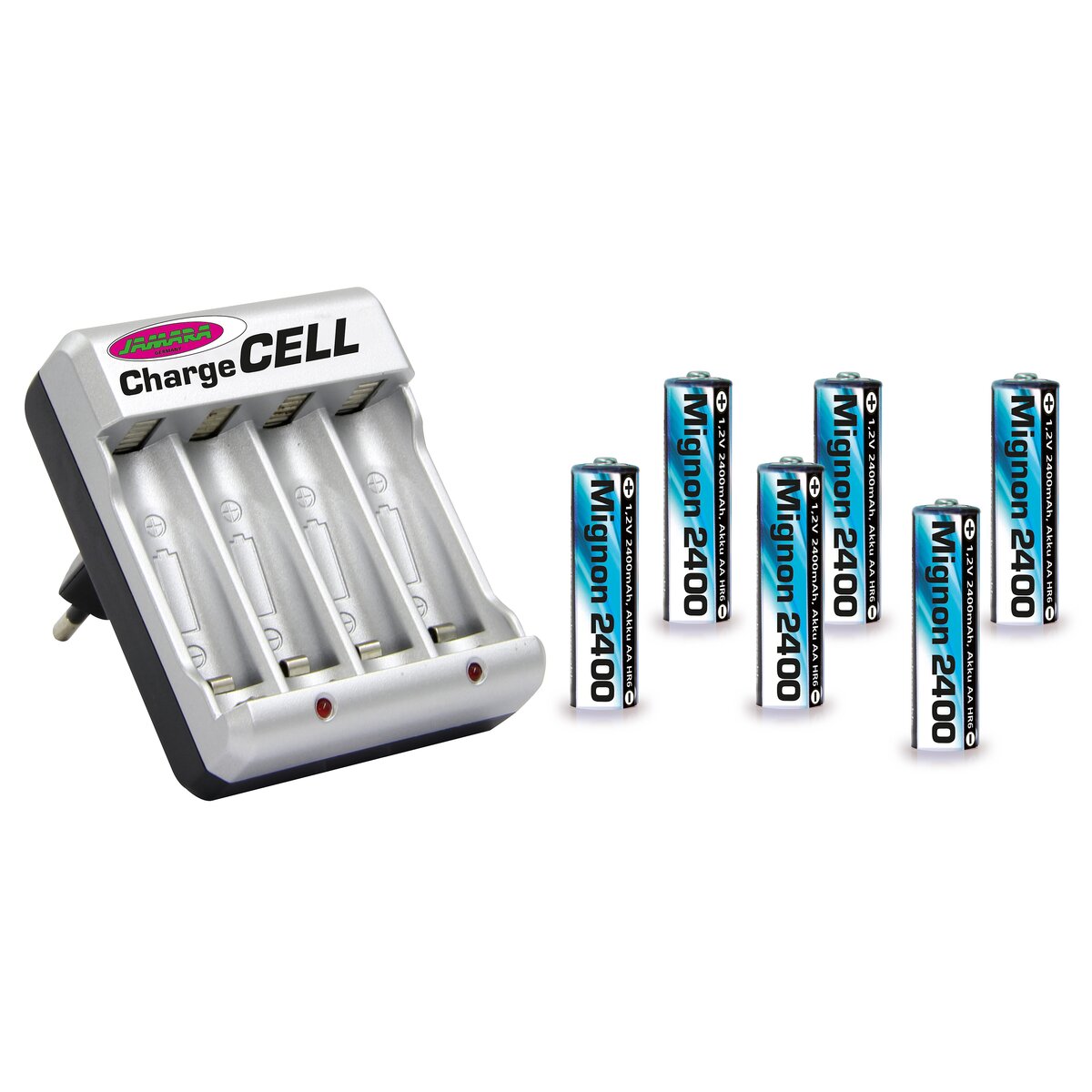 Ladegerät Charge Cell inkl. VE6 AA 1,2V 2400mAh im Blister