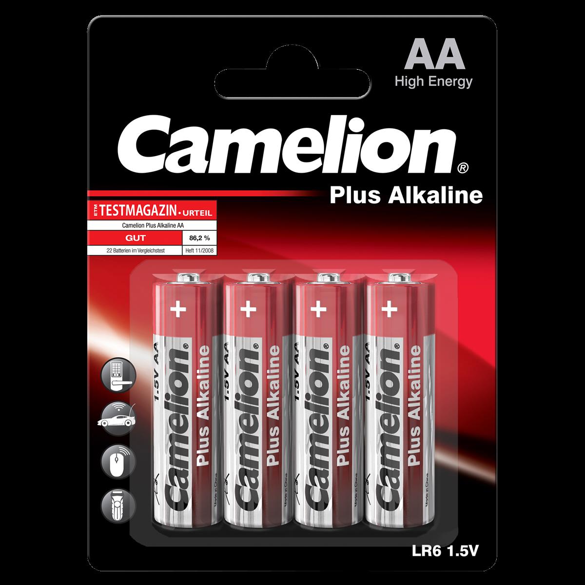 Mignon-Batterie CAMELION Plus Alkaline 1,5 V, Typ AA/LR6, 4er-Blister Mignon-Batterie CAMELION Plus Alkaline 1,5 V, Typ AA/LR6, 4er-Blister