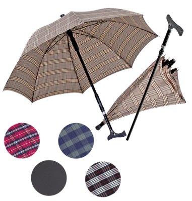 Stockschirm TWIN mit Fritzgriff, verstellbar>>>>Farbe: schwarz/weiß/rot Stockschirm TWIN mit Fritzgriff, verstellbar>>>>Farbe: schwarz/weiß/rot