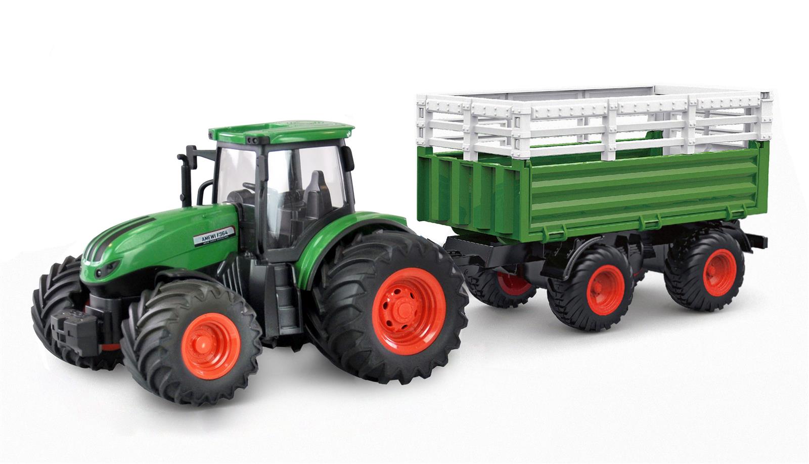 RC-Traktor mit Viehtransporter 1:24 RTR grün RC-Traktor mit Viehtransporter 1:24 RTR grün