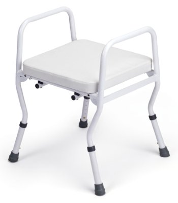 Duschhocker COMFORT mit Armlehnen,weiß>>>> Duschhocker COMFORT mit Armlehnen,weiß>>>>