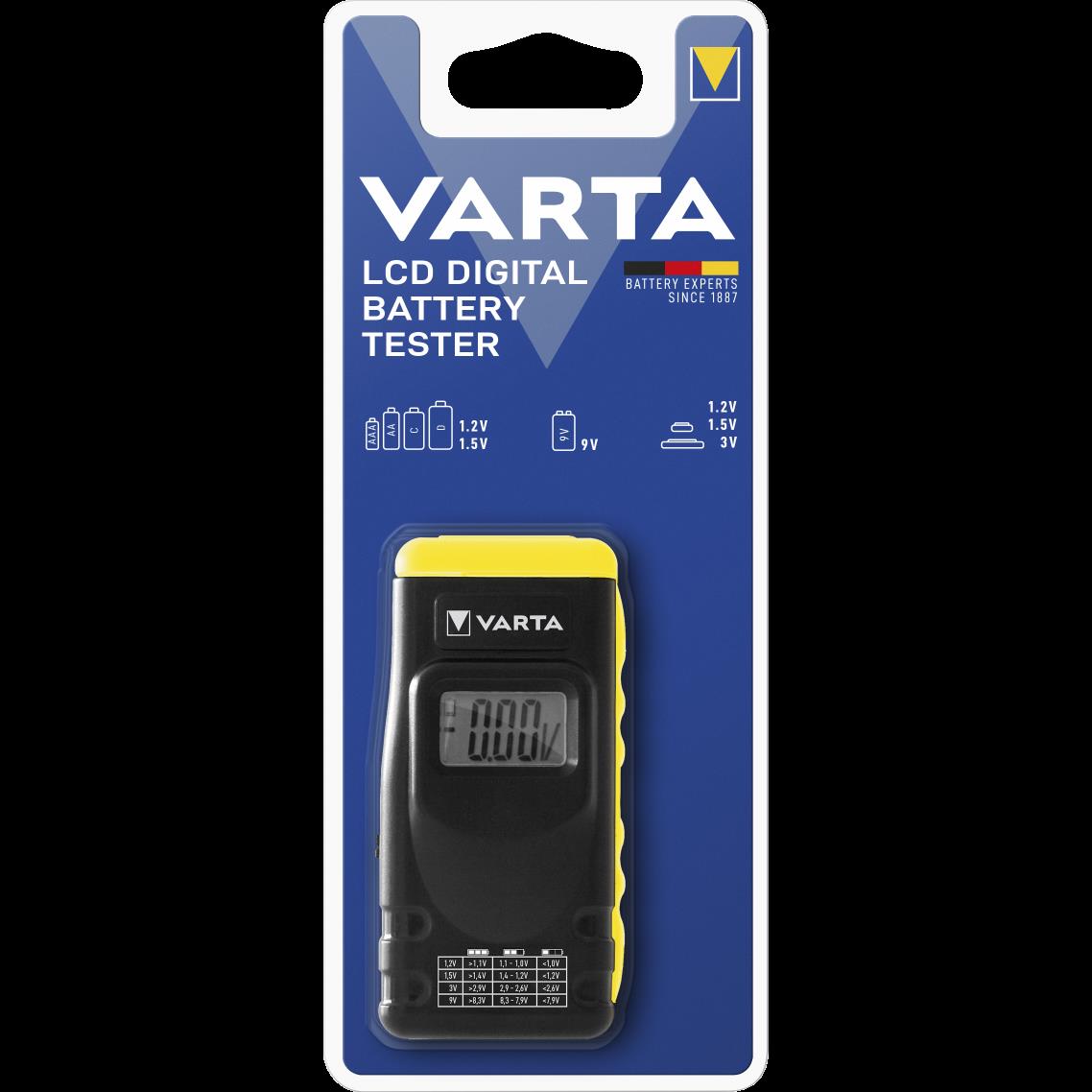 Batterietester VARTA, digital, LCD-Display, für AA/ AAA/ C/ D/ 9v Batterien Batterietester VARTA, digital, LCD-Display, für AA/ AAA/ C/ D/ 9v Batterien