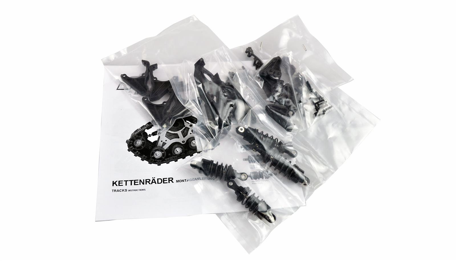 Kettenfahrwerk mit Dämpfungssystem schwarz Kettenfahrwerk mit Dämpfungssystem schwarz