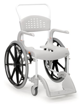 Clean,Dusch-Toilettenrollstuhl,24"Räder,weiß,Sitzhöhe 55cm,