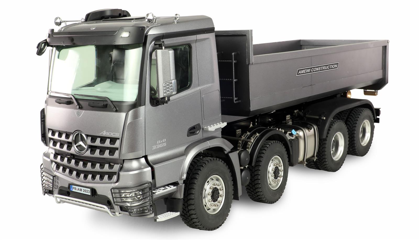 Mercedes-Benz Arocs Hydraulik Abrollkipper Pro 8x8 1:14 RTR grau