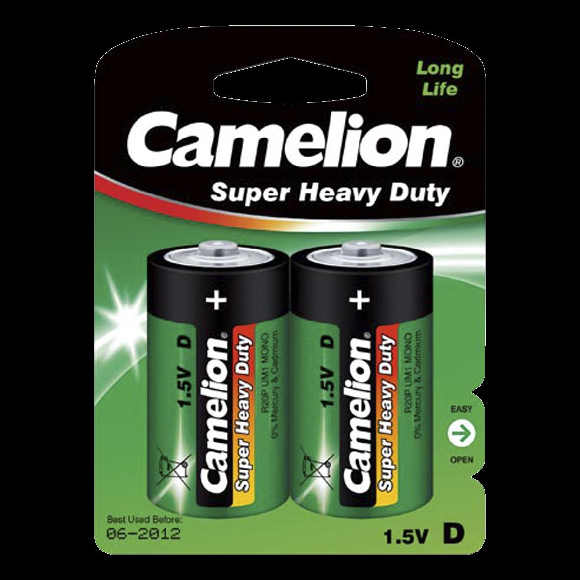 Mono-Batterie CAMELION Super Heavy Duty 1,5 V, Typ D, 2er-Blister Mono-Batterie CAMELION Super Heavy Duty 1,5 V, Typ D, 2er-Blister