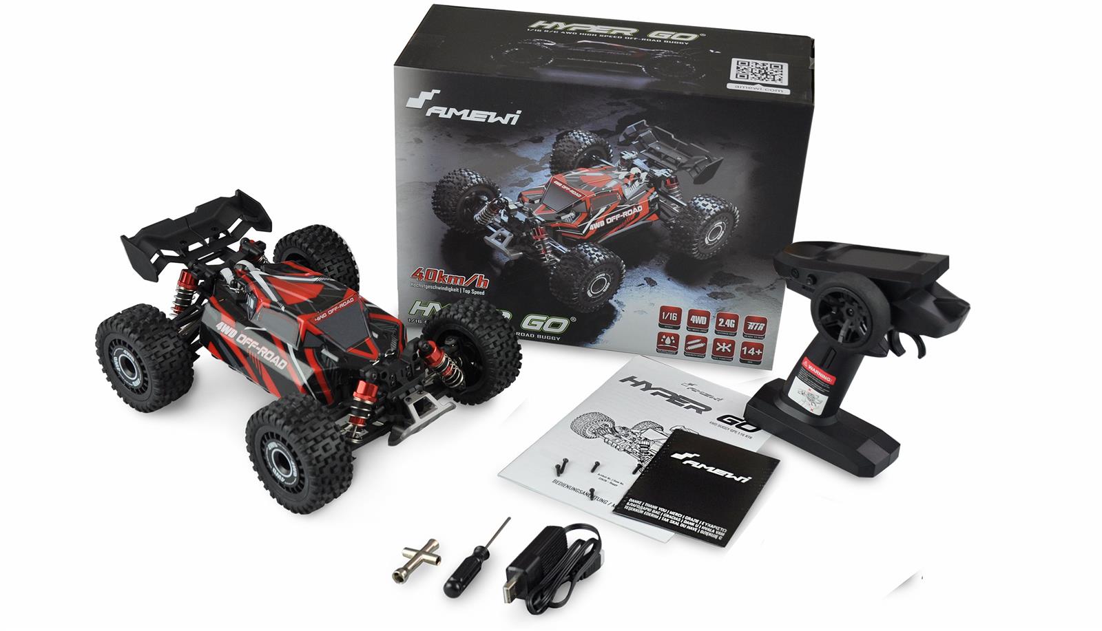 Hyper GO Buggy brushed 4WD 1:16 RTR rot Hyper GO Buggy brushed 4WD 1:16 RTR rot