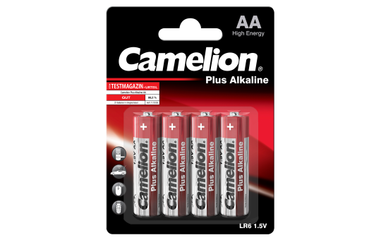 Mignon-Batterie CAMELION Plus Alkaline 1,5 V, Typ AA/LR6, 4er-Blister Mignon-Batterie CAMELION Plus Alkaline 1,5 V, Typ AA/LR6, 4er-Blister