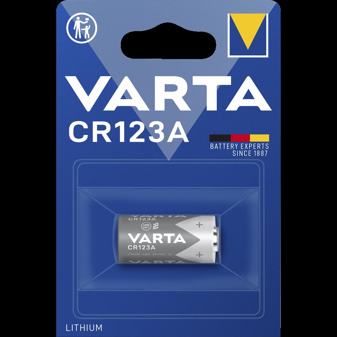 Lithium-Photobatterie VARTA CR 123A, 3 V, 1er-Blister