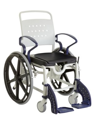 Dusch- und Toilettenrollstuhl GENF 24" Räder, grau/blau>>>>