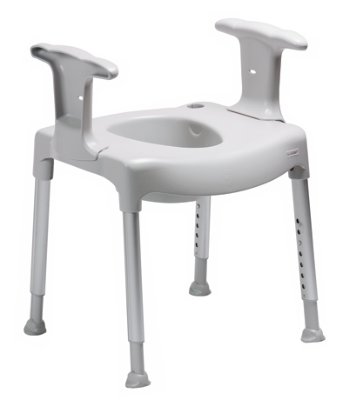 Toilettenstützgestell Swift m.,Arml.u.Spritzsch.,SH42-57cm,