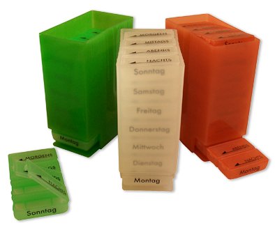 Medikamentendispenser 7 Tage, transparent>>>>Farbe: grün