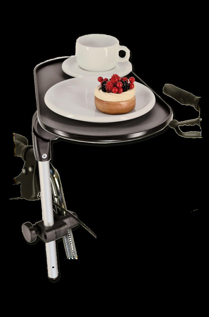 KLAPPTISCH.99 an nahezu jedem Rollator und Rollstuhl anzubringenschwarzKunststoff KLAPPTISCH.99 an nahezu jedem Rollator und Rollstuhl anzubringenschwarzKunststoff