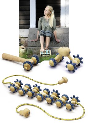 SISSEL Fit Massageroller,Uno-Fußroller, holz-blau>>>>