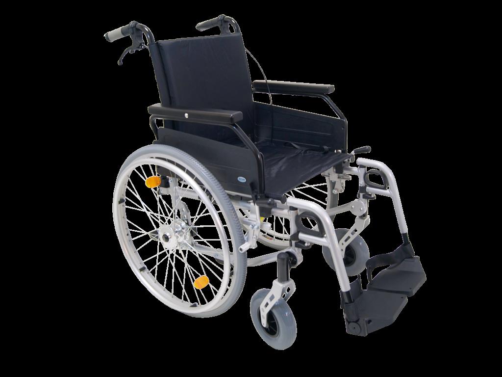 Leichtgewichtrollstuhl FREETEC mit Trommelbremse, silber>>>>SB 54 cm