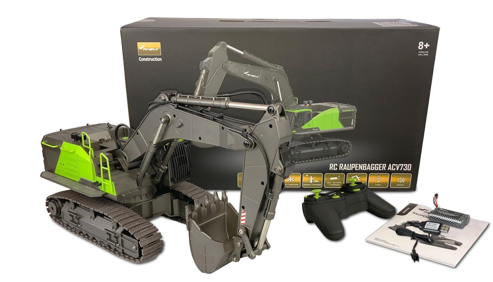 ACV730 V3 Raupenbagger 1:14 RTR grau-grün ACV730 V3 Raupenbagger 1:14 RTR grau-grün