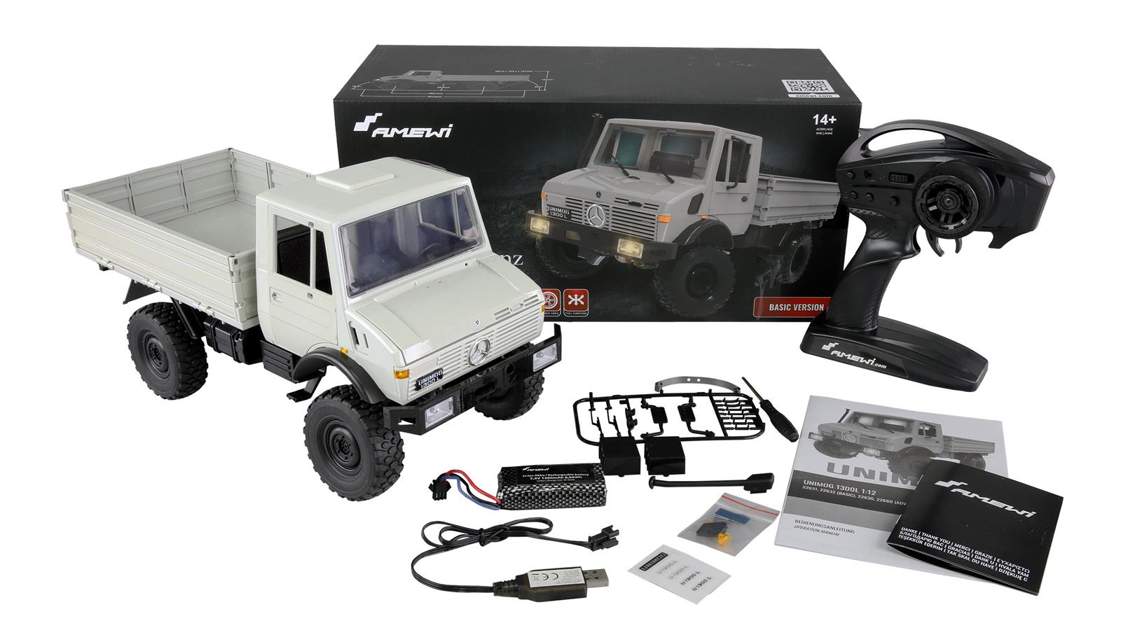 Mercedes-Benz Unimog Basic 4WD 1:12 RTR hellgrau Mercedes-Benz Unimog Basic 4WD 1:12 RTR hellgrau