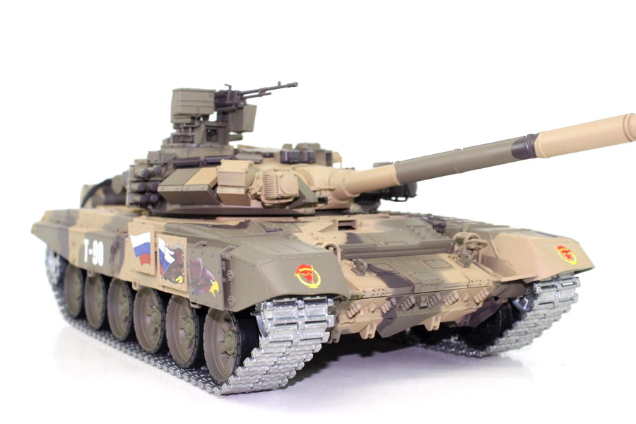 RC Panzer "Russland T90" Heng Long 1:16 mit Rauch&Sound + 2,4Ghz mit Stahlgetriebe und Metallketten V7.0 - Upg-A