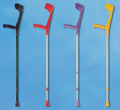 Leichtmetall-Unterarmgehstütze, Ergo-Softgriff Druckknopfverstellung>>>>Farbe: schwarz-schwarz