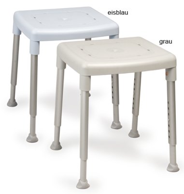 Duschhocker SMART Sitzhöhe 42-57 cm>>>>Ausf.: Belastbarkeit 200 kg Farbe: weiß