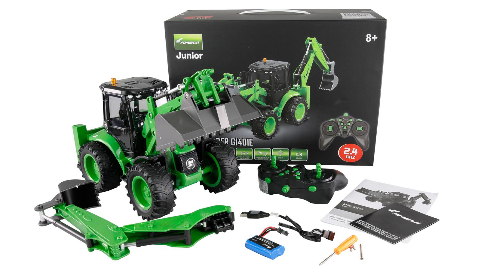 Baggerlader G1401E 1:14 RTR grün Baggerlader G1401E 1:14 RTR grün